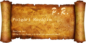 Polgári Rozália névjegykártya